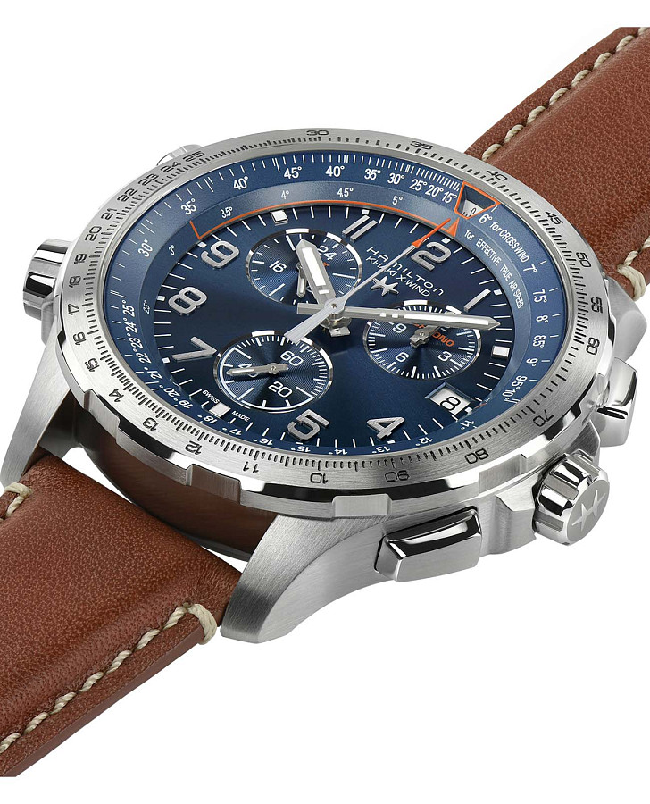 Часы Hamilton Khaki X-Wind GMT Chrono Quartz H77922541 — кварцевые, Швейцария, мужские