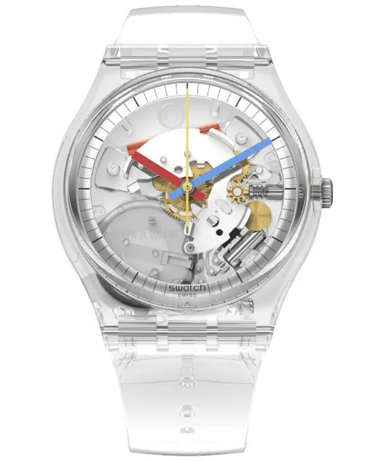 Часы Swatch Gent Biosourced Standard SO28K100 — женские, прозрачный