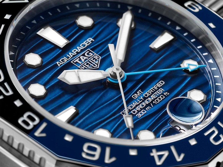 Часы TAG Heuer Aquaracer Professional 300 GMT WBP5114.BA0013 — механические, сталь металл