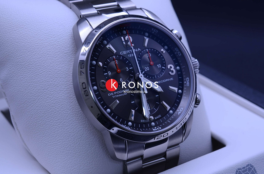 Часы Certina DS Podium Chronograph 1/100 sec C001.647.44.087.00 — Швейцария, кварцевые