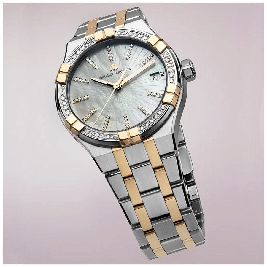 Часы Maurice Lacroix Aikon Quartz AI1106-PVP02-170-1 — сталь c pvd покрытием, женские