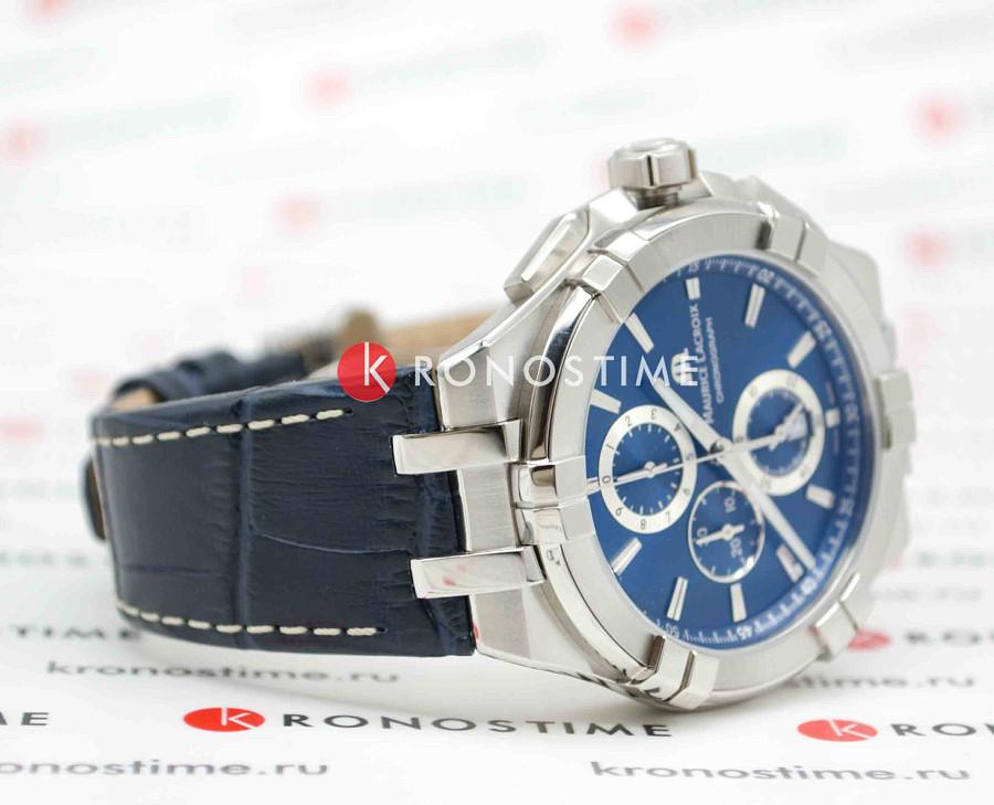 Часы Maurice Lacroix Aikon Chronograph AI1018-SS001-430-1 — кожаный, мужские