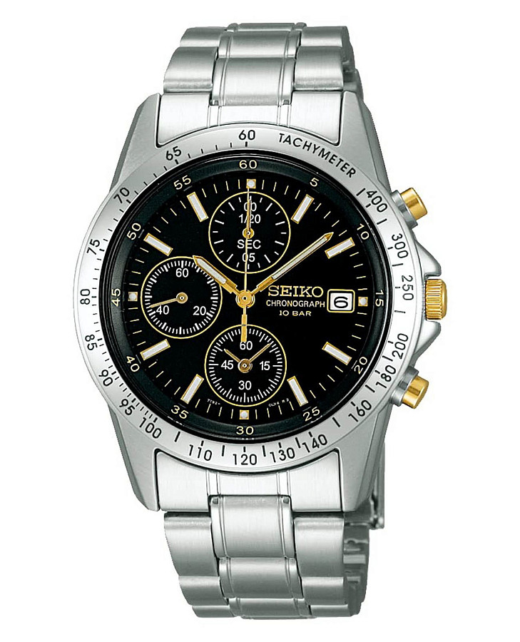 Часы Seiko Spirit Chronograph SBTQ043 — мужские, черный