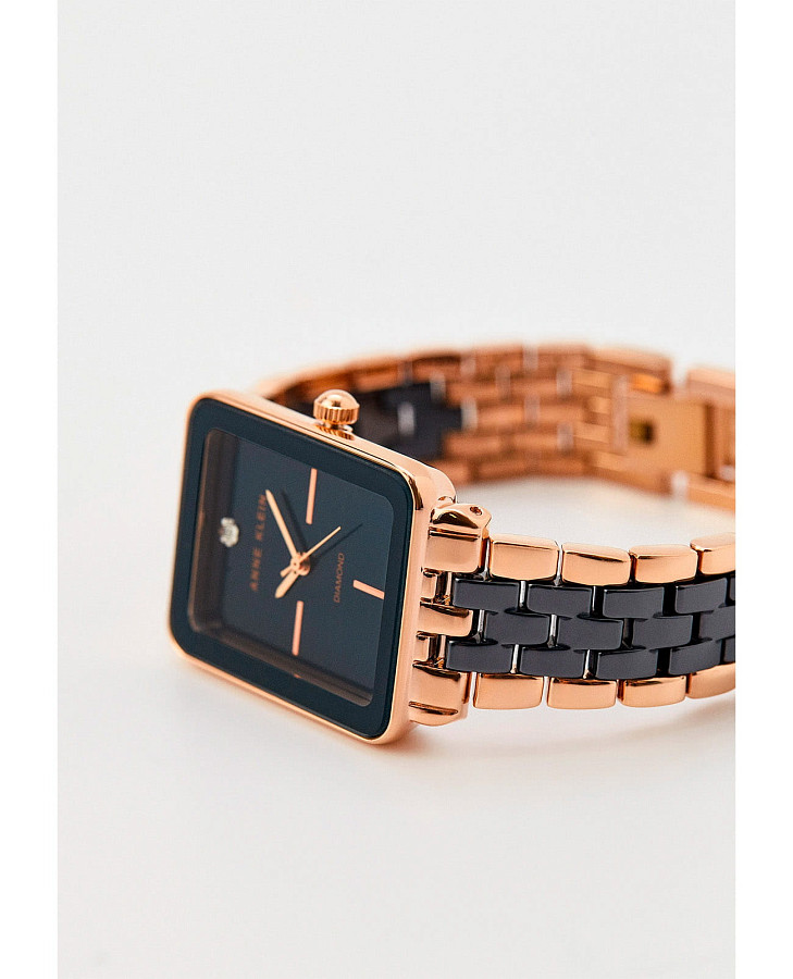 Часы Anne Klein Diamond Dial 3668NVRG — кварцевые, металл