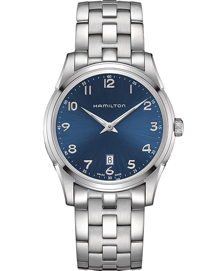 Часы Hamilton Jazzmaster Thinline Quartz H38511143 — мужские, синий