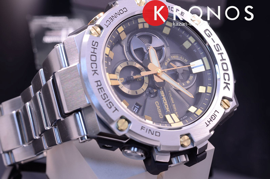 Часы Casio G-Shock GST-B100D-1A9 — нержавеющая сталь, мужские