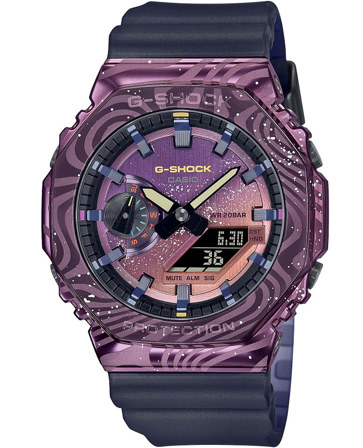 Часы Casio G-Shock GM-2100MWG-1ADR — мужские, фиолетовый