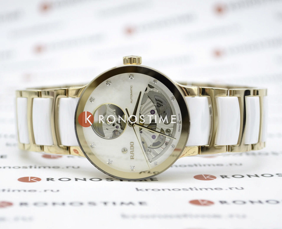 Часы Rado Centrix Automatic Diamonds Open Heart R30248902 — женские, сталь + pvd + керамика