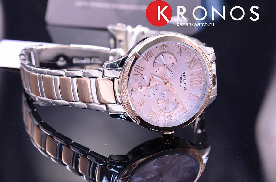Часы Casio Sheen SHE-3058SPG-4A — кварцевые, сталь металл