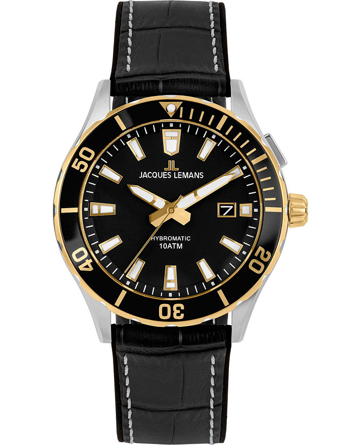 Часы Jacques Lemans Hybromatic 1-2131C — мужские, черный