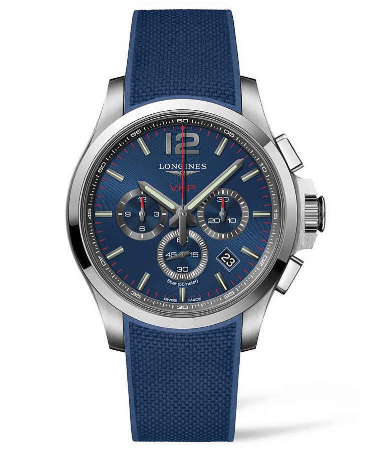 Часы Longines Conquest V.H.P. L3.727.4.96.9 — мужские, синий