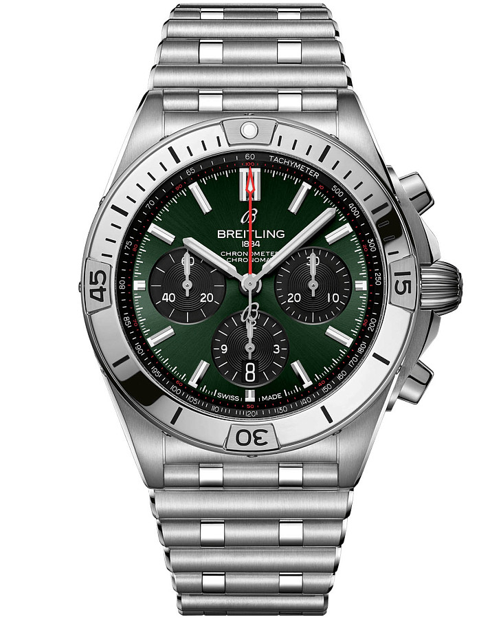 Часы Breitling Chronomat B01 42 AB0134101L2A1 — мужские, зеленый