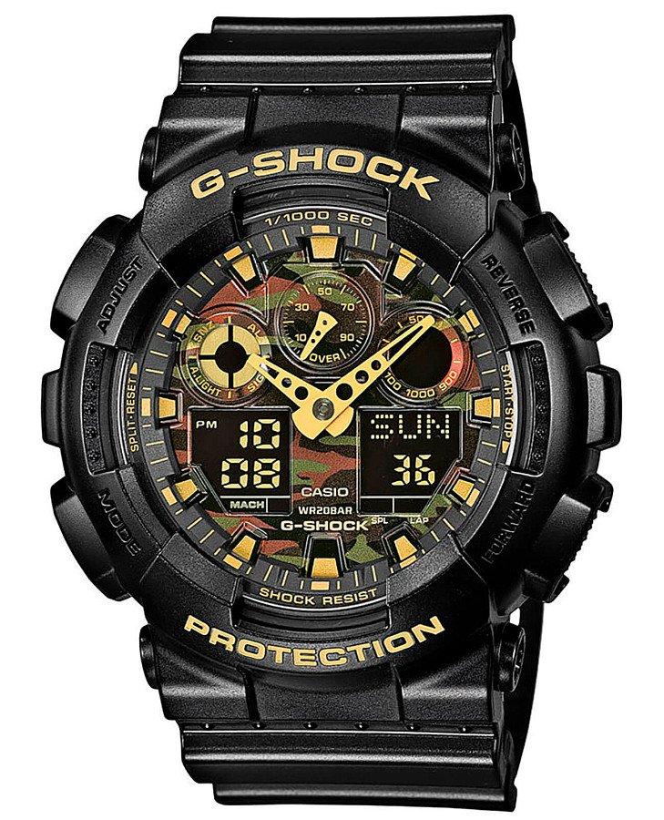 Часы Casio G-Shock GA-100CF-1A9 — мужские, коричневый