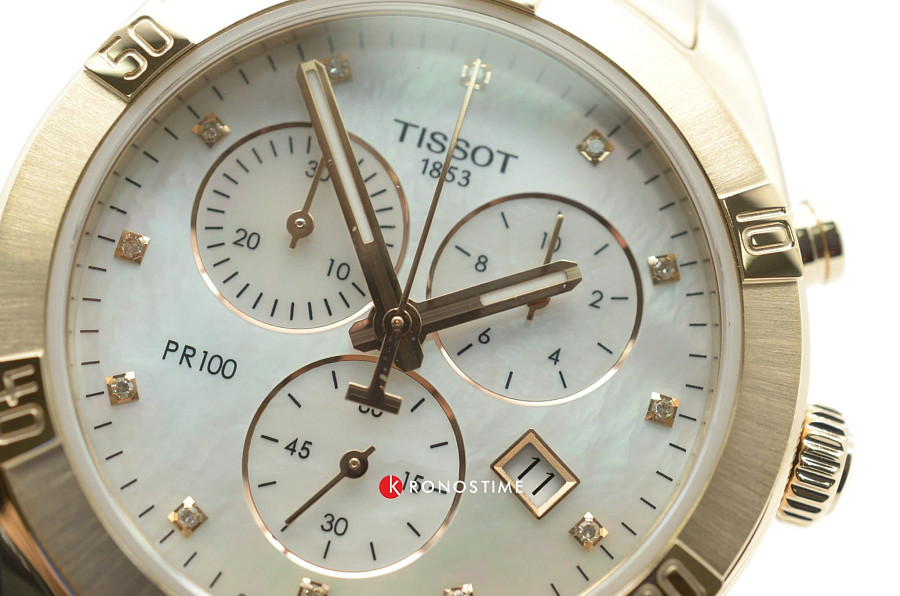 Часы Tissot PR 100 Sport Chic Cronograph T101.917.33.116.00 — сталь c pvd покрытием, женские