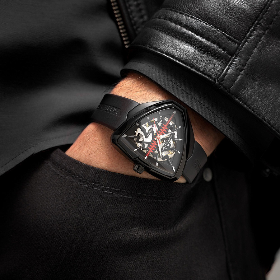 Часы Hamilton Ventura Elvis80 Skeleton Auto H24535331 — механические, сталь