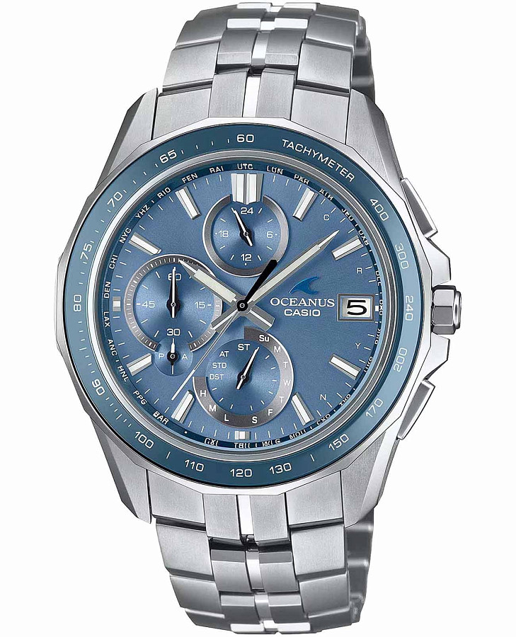 Часы Casio Oceanus OCW-S7000E-2A — мужские, голубой