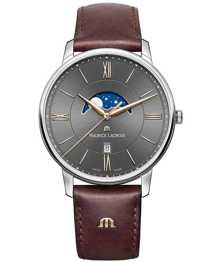 Часы Maurice Lacroix Eliros Moonphase EL1108-SS001-311-1 — мужские, серый