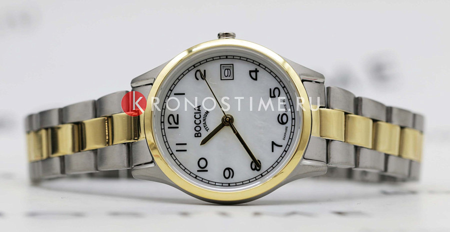 Часы Boccia Titanium 3324-02 — кварцевые, металл титан