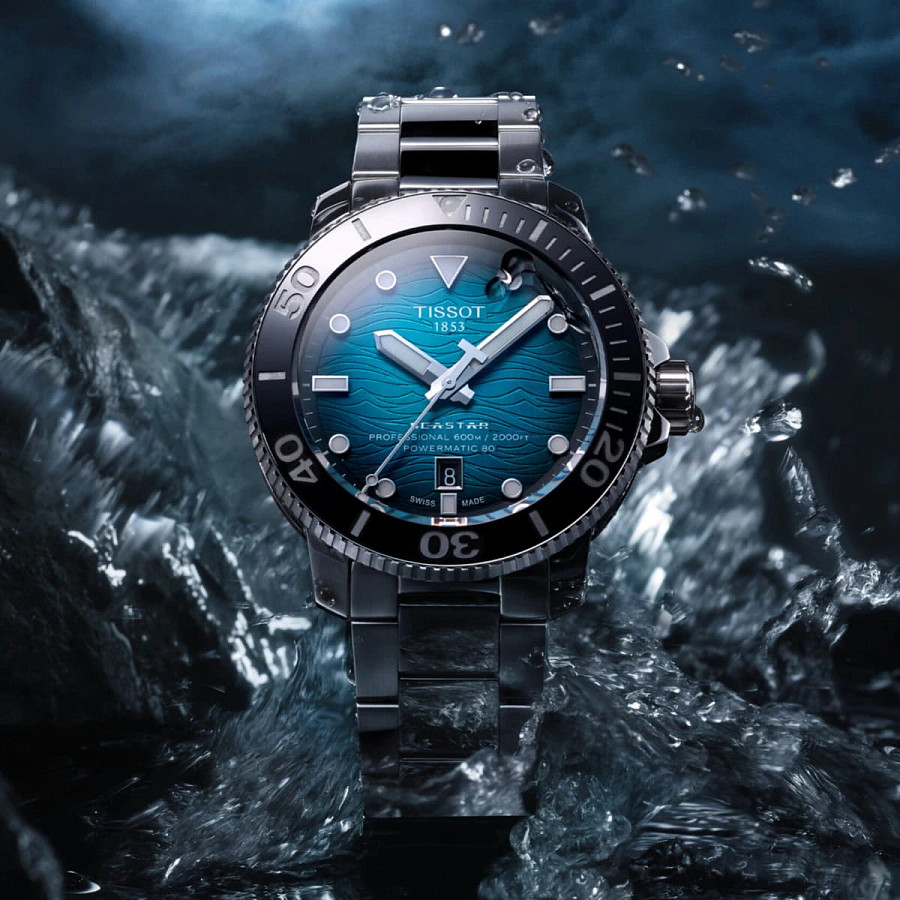 Часы Tissot Seastar 2000 Professional Powermatic 80 T120.607.11.041.00 — зеленый, сталь металл