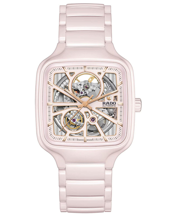 Часы Rado True Square Automatic Open Heart R27123012 — женские, бежевый