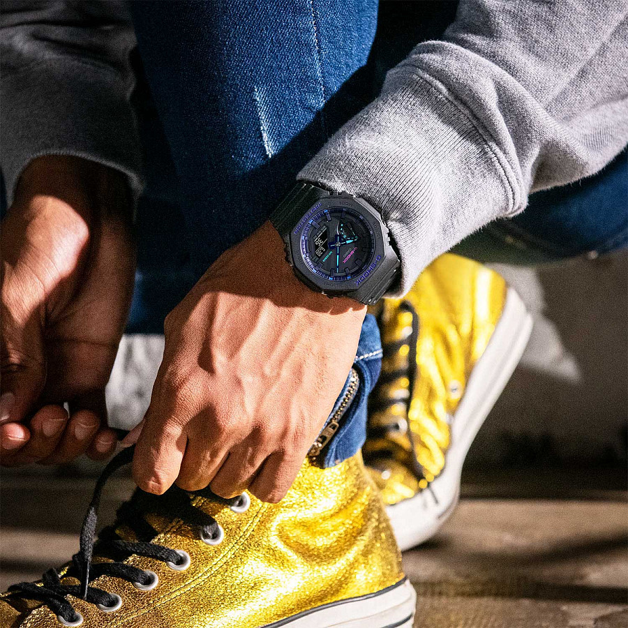 Часы Casio G-Shock Virtual Blue GA-2100VB-1ADR (GA-2100VB-1A) — электронные, пластик