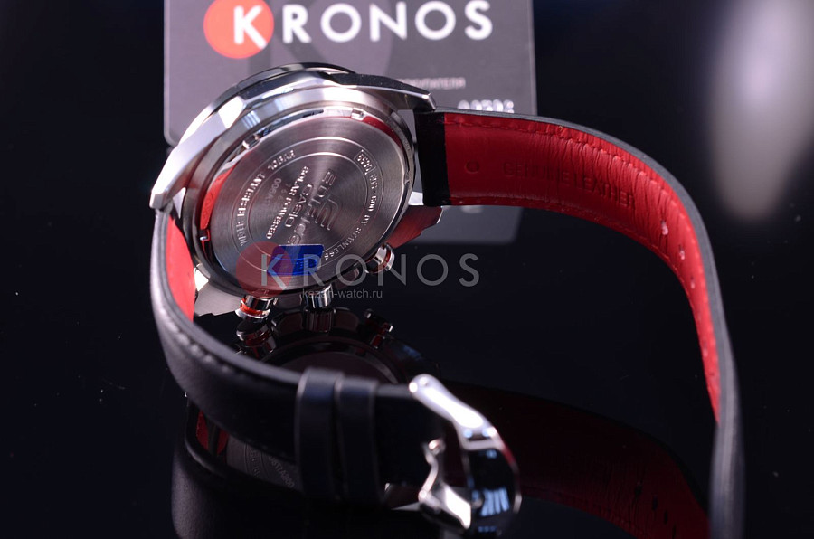 Часы Casio Edifice EQS-600BL-1A — кожаный, мужские