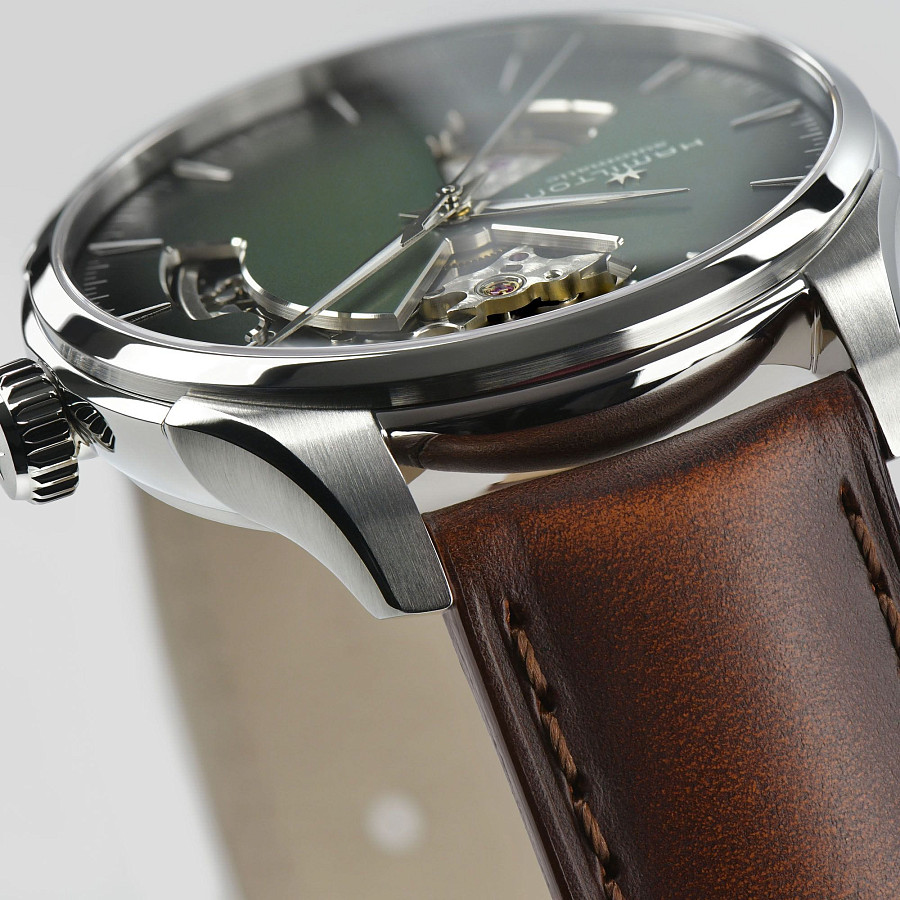 Часы Hamilton Jazzmaster Open Heart Auto H32675560 — мужские, коричневый