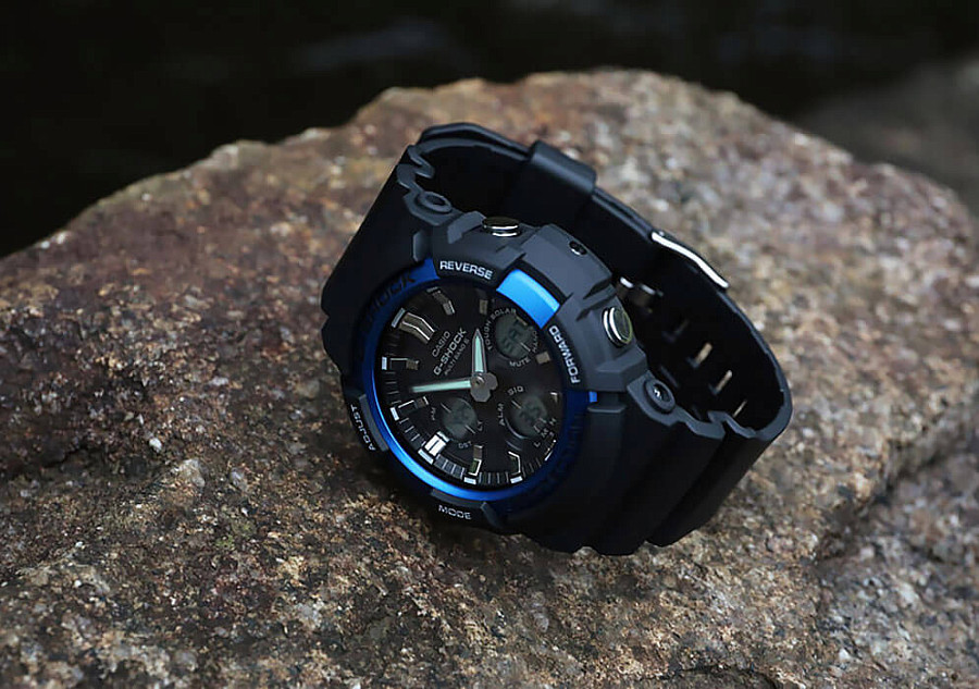 Часы Casio G-Shock GAW-100B-1A2 — электронные, Япония, мужские
