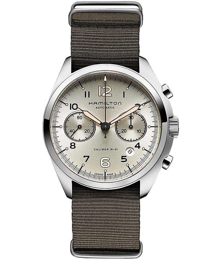 Часы Hamilton Khaki Aviation Pilot Pioneer Auto Chrono H76456955 — мужские, бежевый