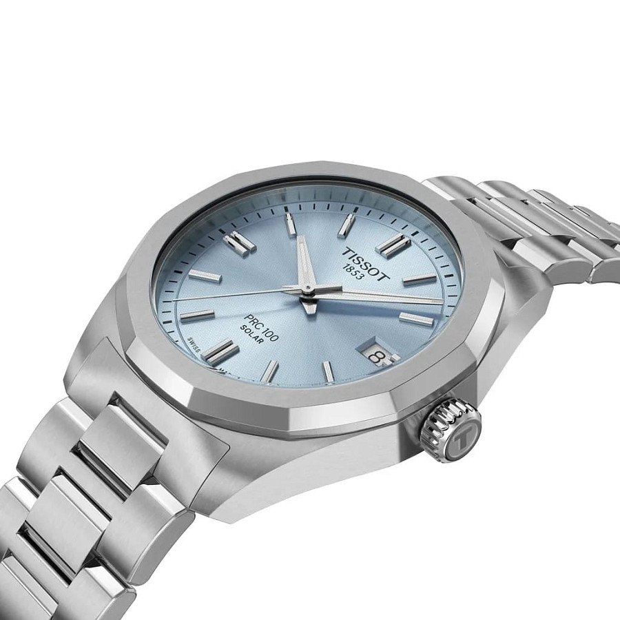 Часы Tissot PRC 100 Solar Quartz 34mm T151.822.11.351.00 — женские, нержавеющая сталь