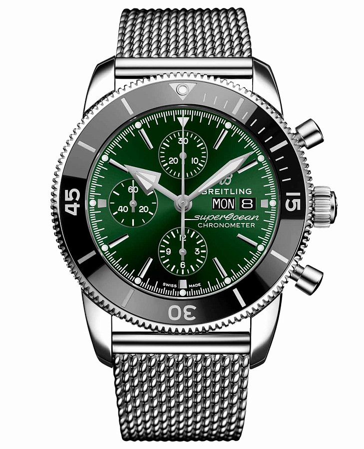 Часы Breitling Superocean Heritage Chronograph 44 A13313121L1A1 — мужские, зеленый