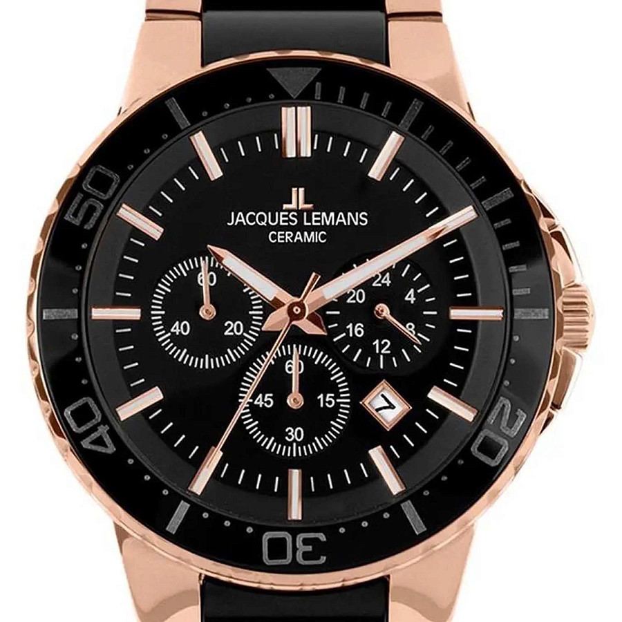 Часы Jacques Lemans High Tech Ceramic 1-2166C — кварцевые, сталь металл