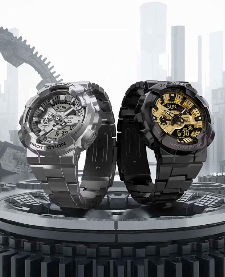 Часы Casio G-Shock GM-110D-8A — электронные, металл сталь