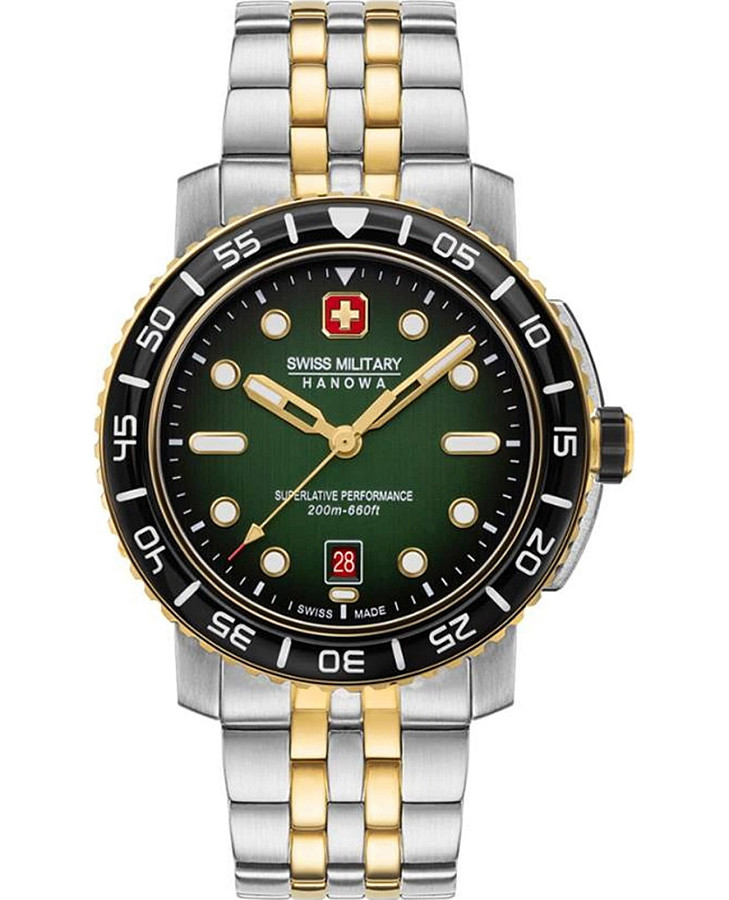 Часы Swiss Military Hanowa Black Marlin SMWGH0001761 — мужские, зеленый