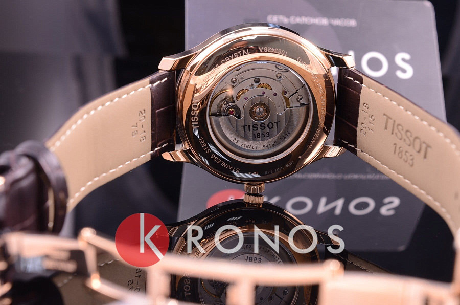 Часы Tissot Tradition Automatic Small Second T063.428.36.068.00 — коричневый, сталь металл