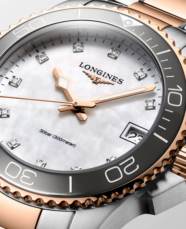 Часы Longines HydroConquest L3.370.3.89.6 — кварцевые, керамика сталь металл