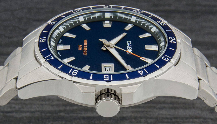 Часы Casio MTP-1290D-2A — мужские, нержавеющая сталь