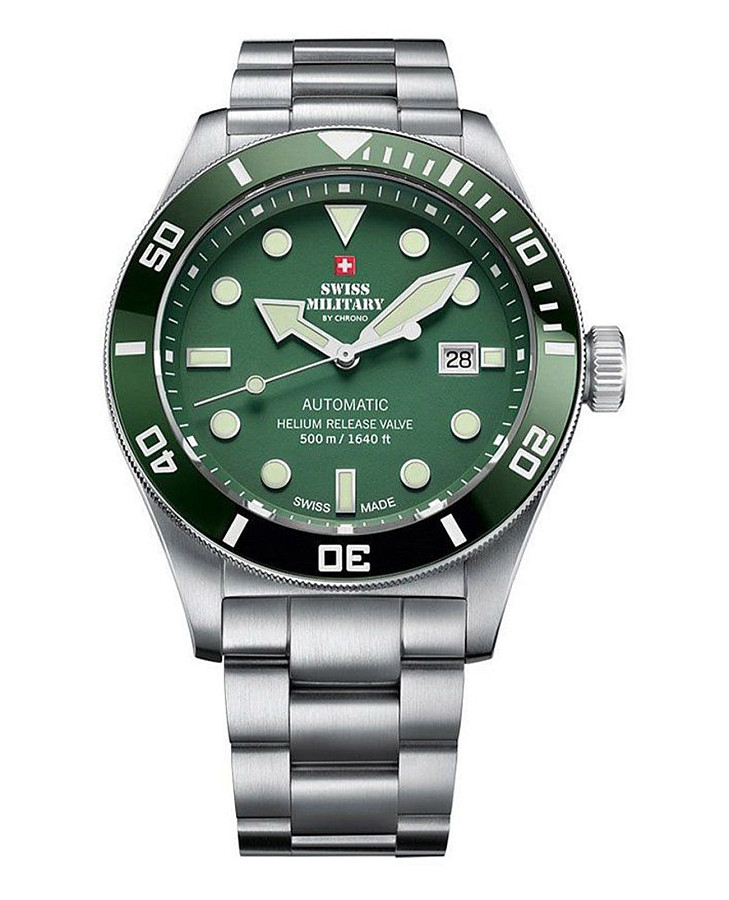 Часы Swiss Military by Chrono Diver Limited Edition SMA34075.03 — мужские, зеленый