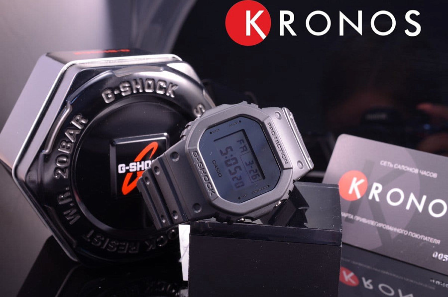 Часы Casio G-Shock DW-5600BBMA-1 — серебристый, электронные