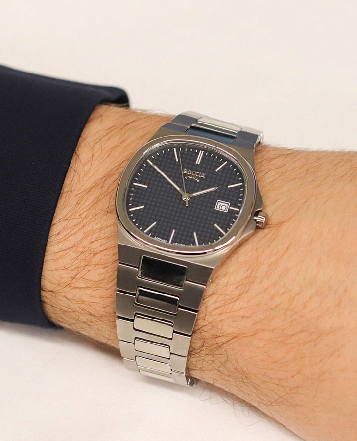 Часы Boccia Titanium Square 3657-04 — кварцевые, титан