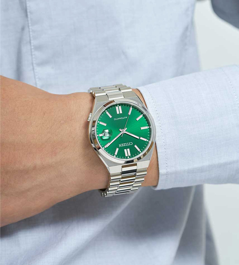 Часы Citizen Tsuyosa NJ0150-81X — зеленый, сталь металл