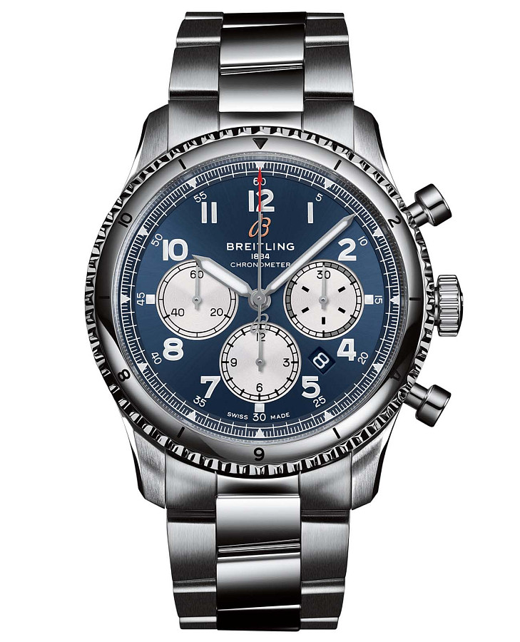 Часы Breitling Aviator 8 B01 Chronograph 43 AB0119131C1A1 — мужские, синий