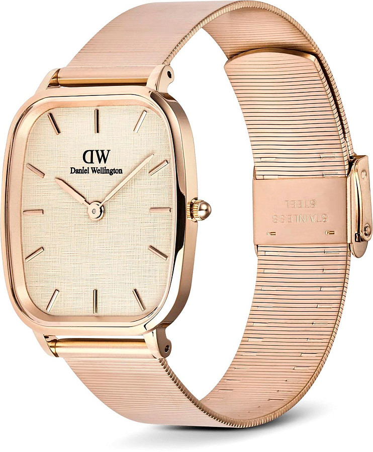 Часы Daniel Wellington Marlon Wire Linen Rose Gold DW00100815 — кварцевые, сталь металл