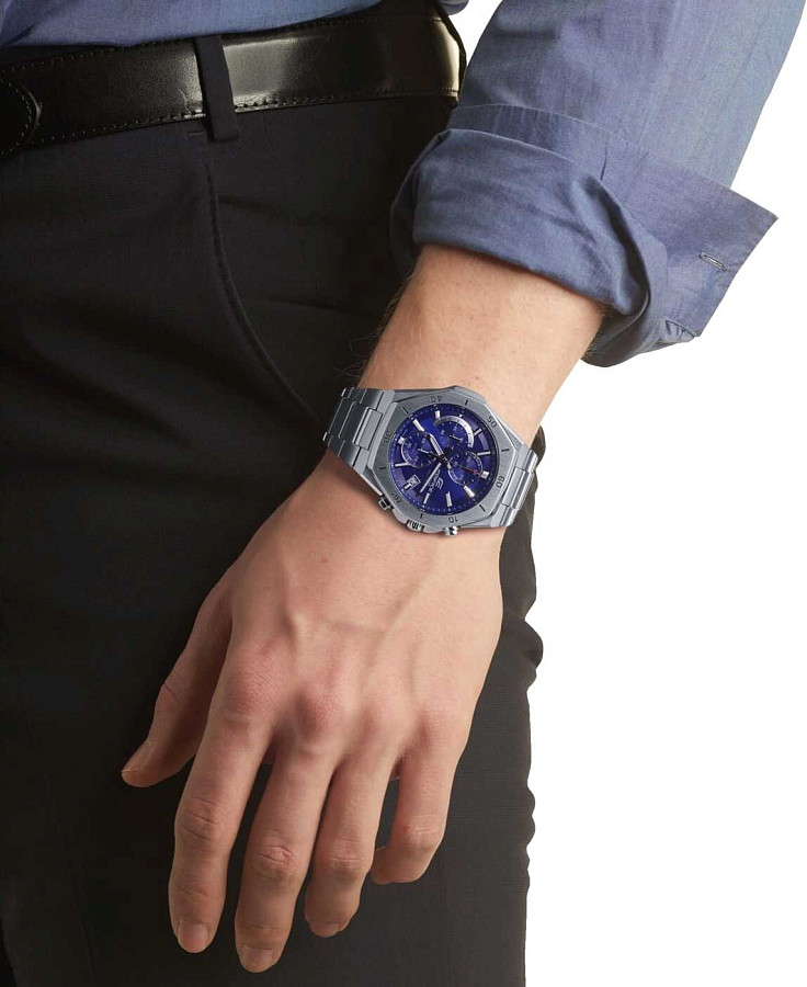 Часы Casio Edifice EFB-680D-2B — кварцевые, сталь металл