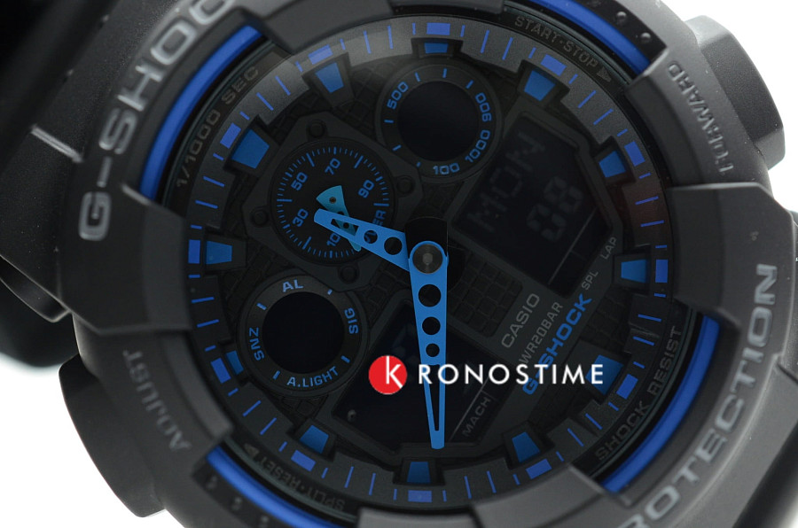 Часы Casio G-Shock GA-100-1A2NDR (GA-100-1A2DR) — электронные, пластик