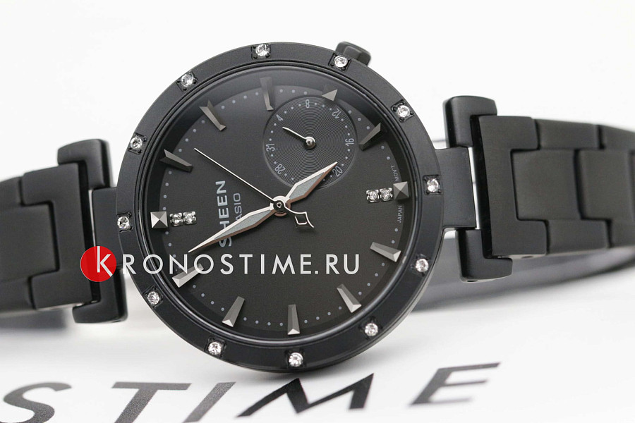 Часы Casio Sheen SHE-4051BD-1A — женские, сталь с ip покрытием