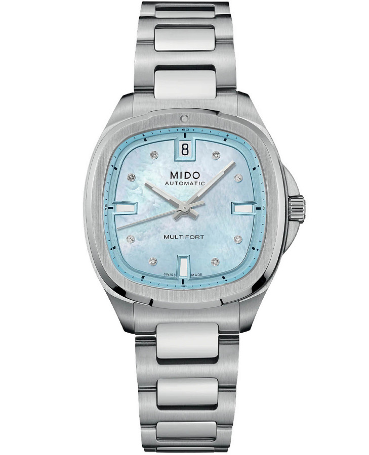 Часы Mido Multifort TV 35 M049.307.11.136.00 — женские, голубой