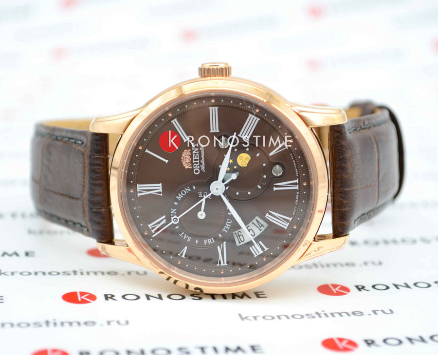 Часы Orient Sun & Moon RA-AK0009T (RN-AK0009T) — мужские, коричневый