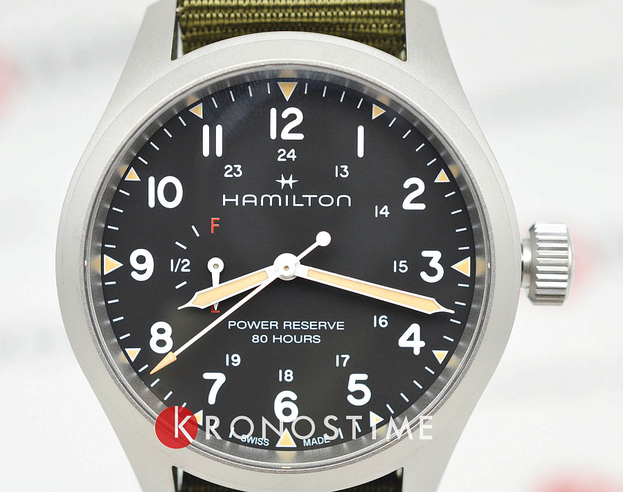 Часы Hamilton Khaki Field Mechanical Power Reserve 40mm H69509930 — металл сталь, Швейцария