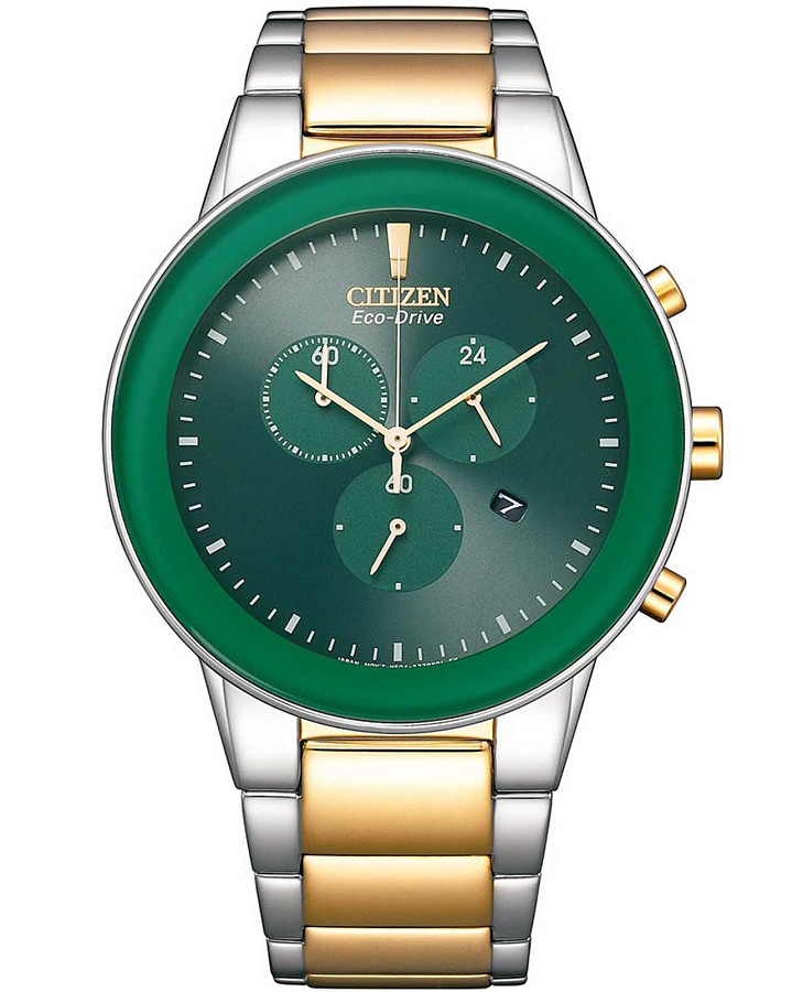 Часы Citizen Eco-Drive AT2244-84X — мужские, зеленый
